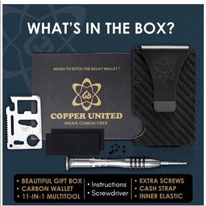 NWT CarbonFiber RFID Wallet Minimalist Credit Card